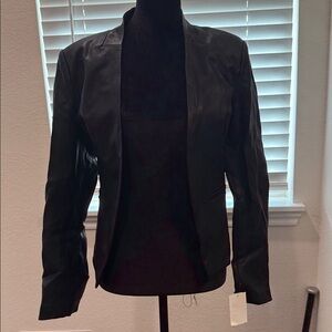 Blank NYC Black Open-Front Leather Jacket